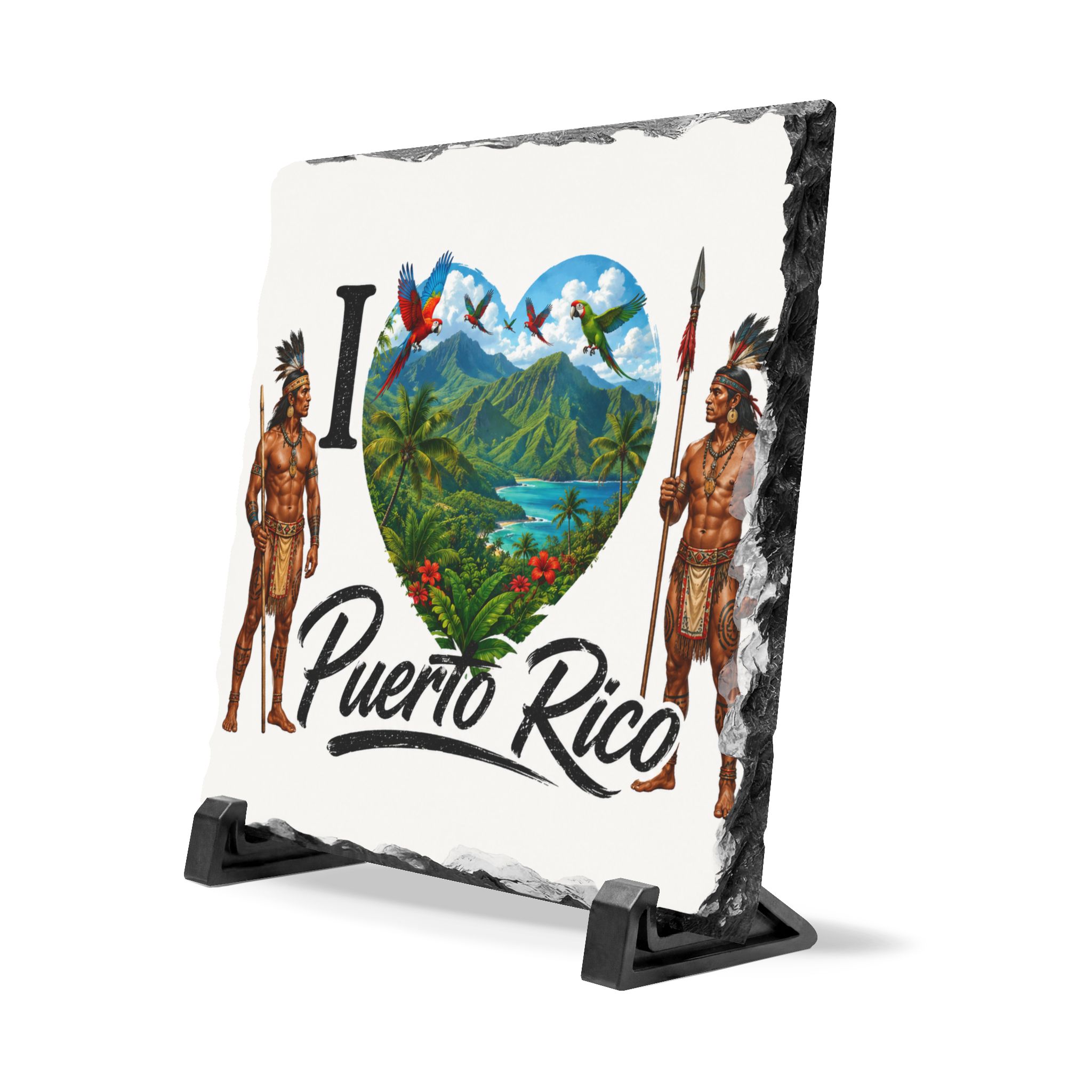I Love Puerto Rico Slate Plaque – Taíno Inspired Home Decor - Image 3