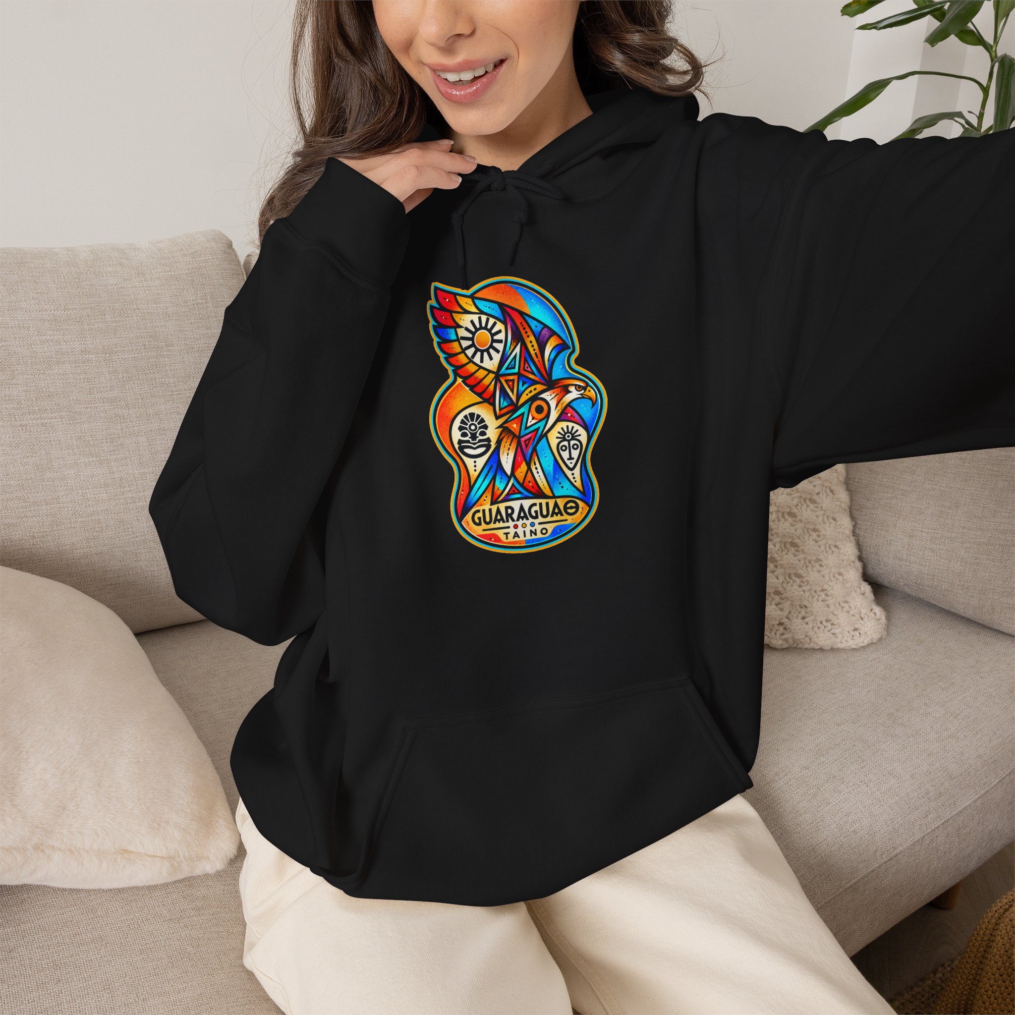 Guaraguao Taíno Hoodie – Puerto Rican Heritage Hawk Sweatshirt - Image 9