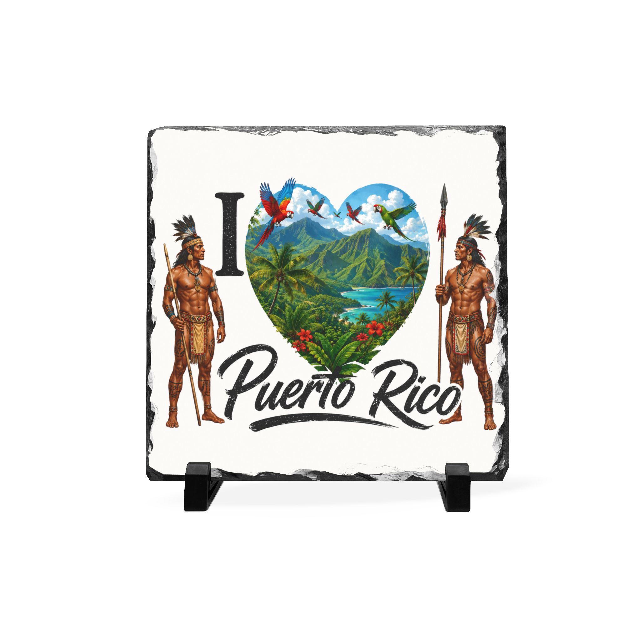I Love Puerto Rico Slate Plaque – Taíno Inspired Home Decor - Image 2