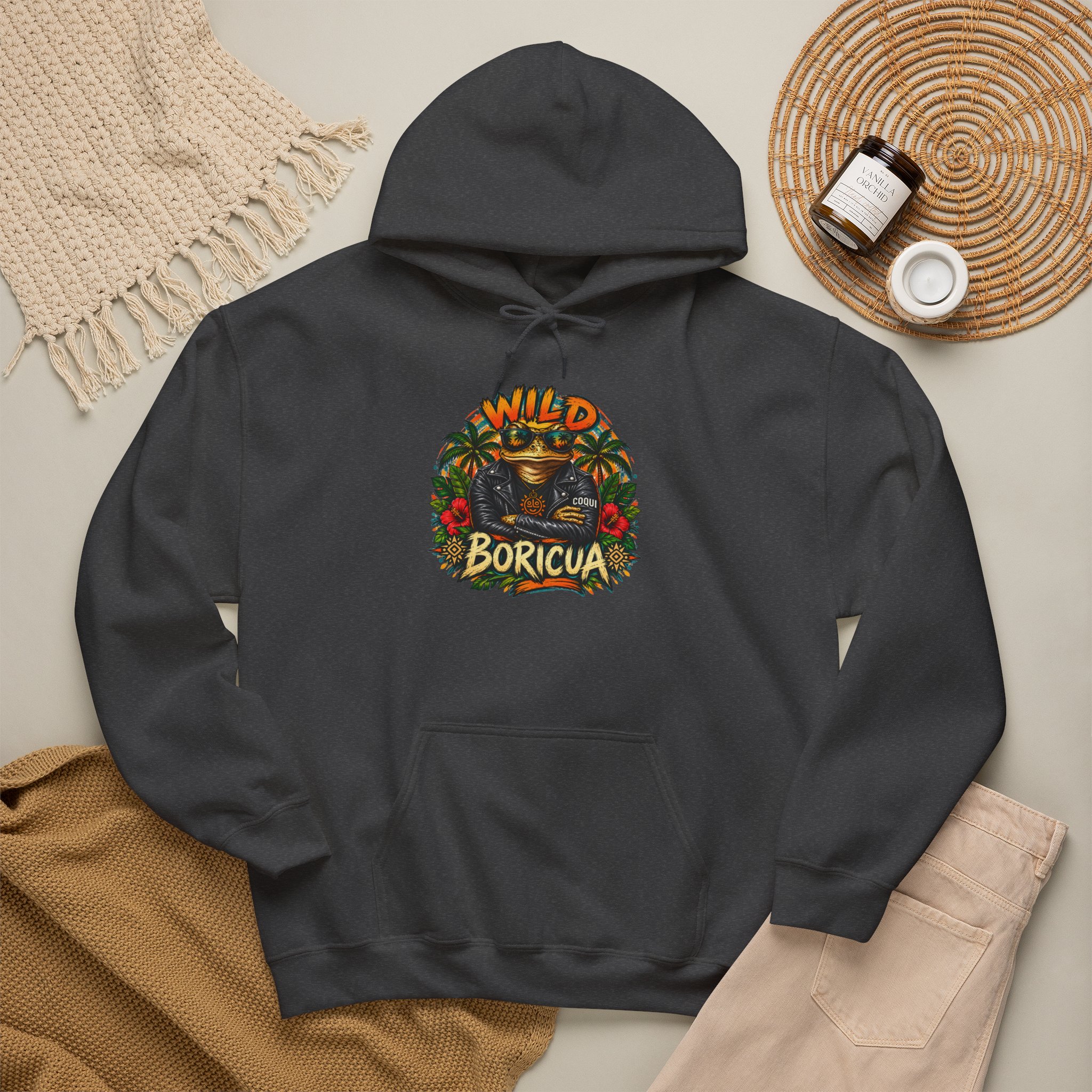 Wild Boricua Coquí Hoodie – Puerto Rican Tropical Frog Design - Image 31