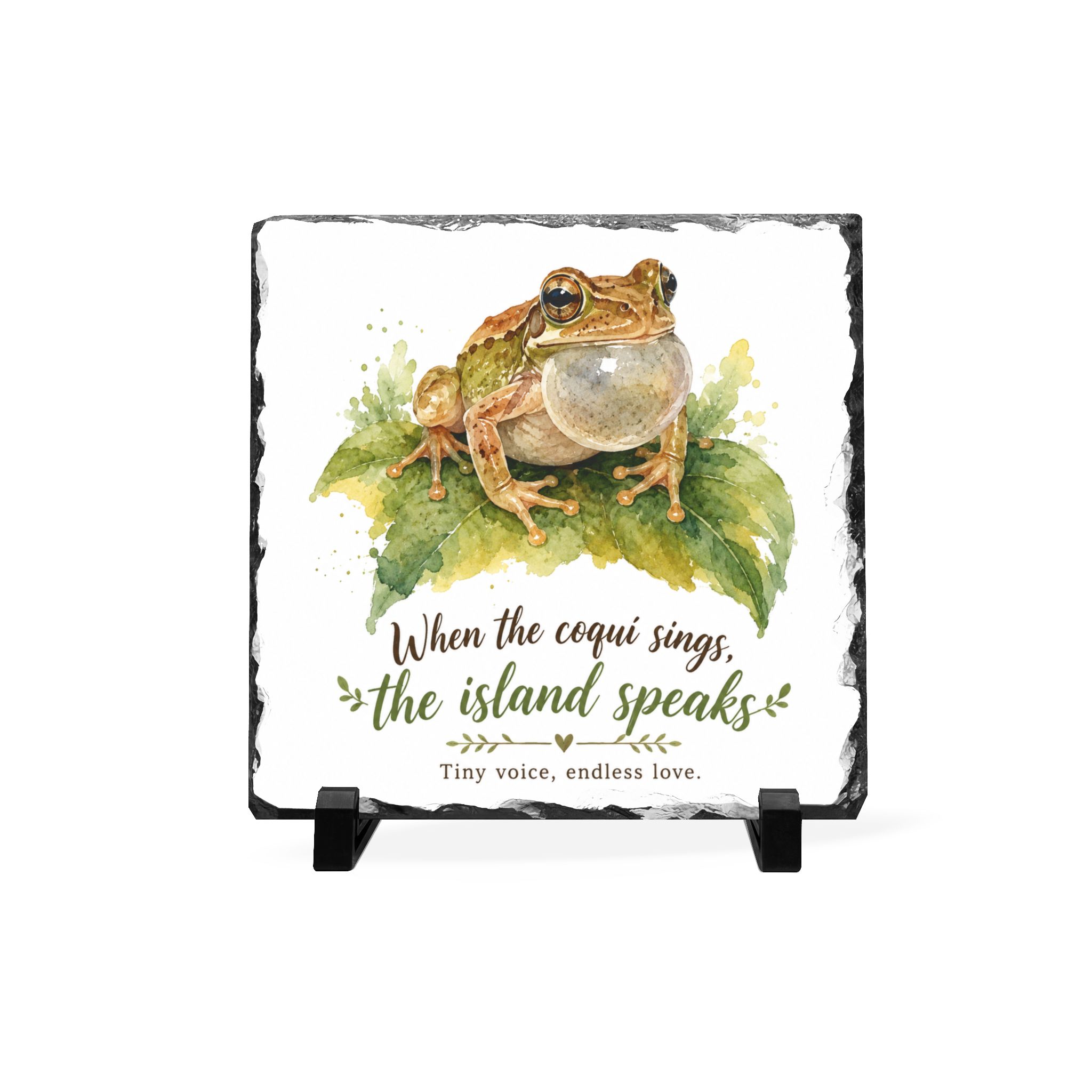 Coquí Frog Slate Plaque – Puerto Rican Island Home Decor - Image 2