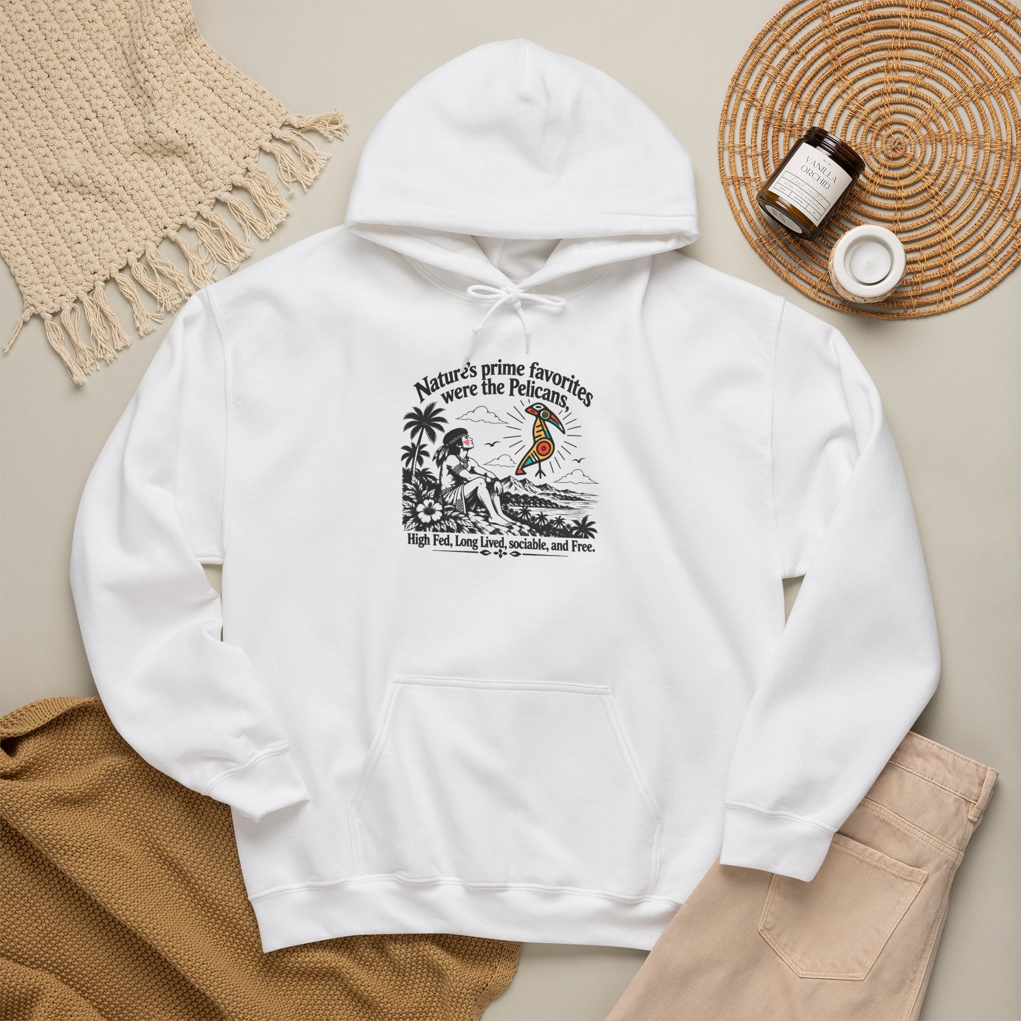 Taíno Pelican Hoodie — Spanish Puerto Rican Heritage Design - Image 3