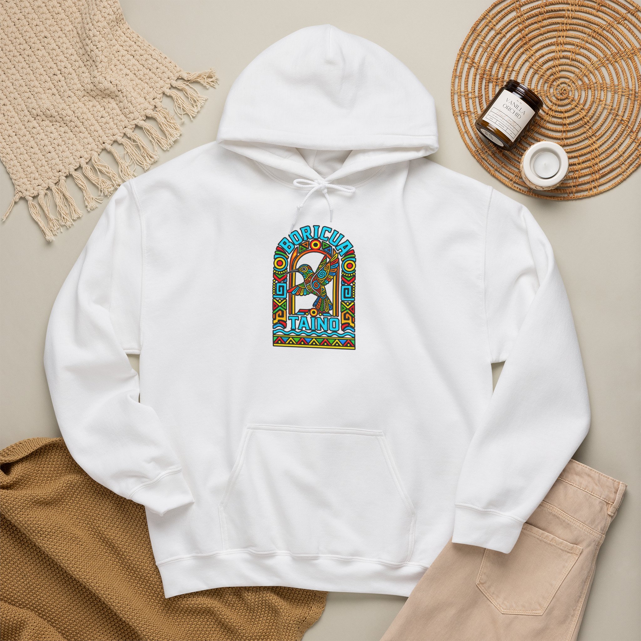 Boricua Taíno Hummingbird Hoodie – Puerto Rican Heritage - Image 3