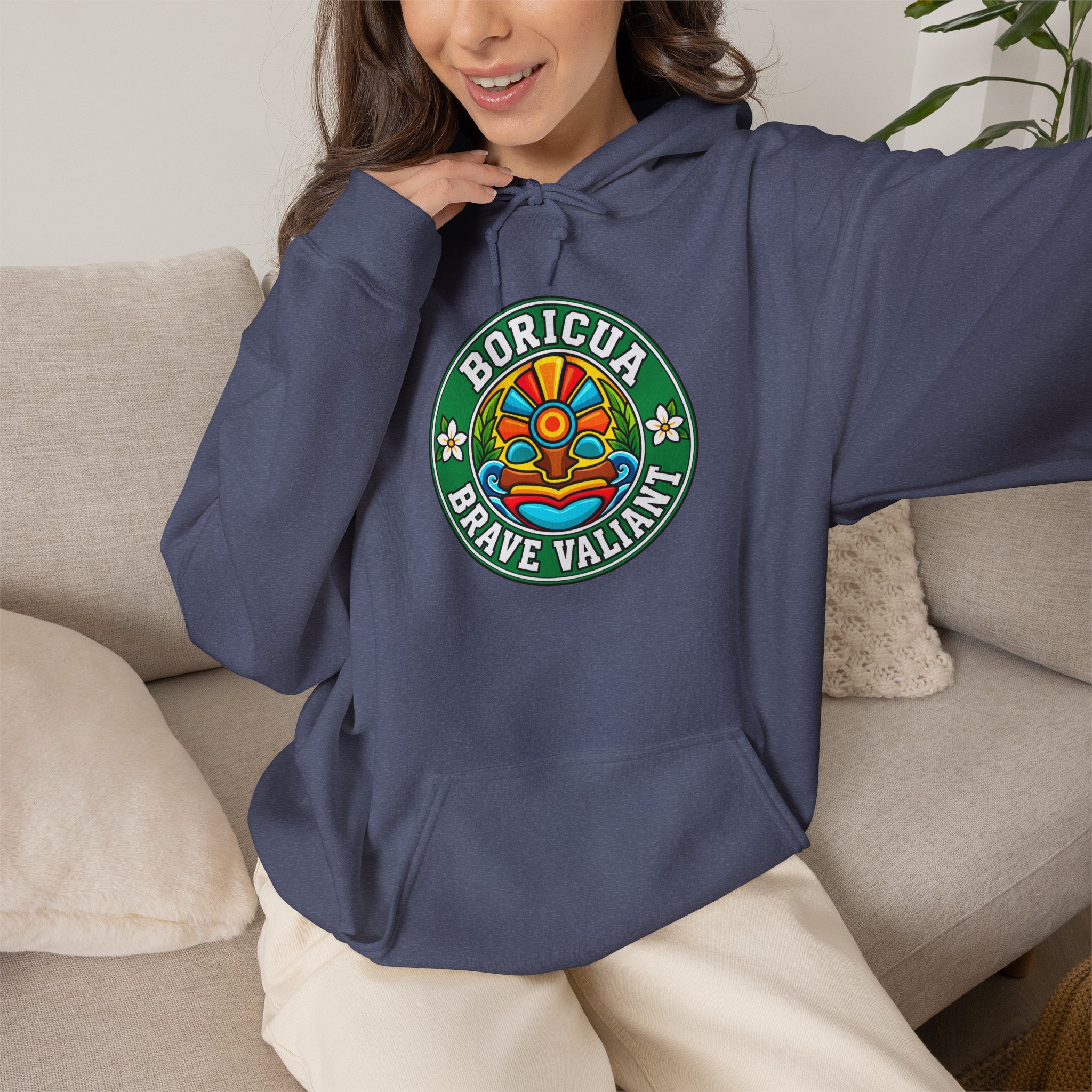 Boricua Brave Valiant Hoodie – Colorful Taíno Heritage Design - Image 32