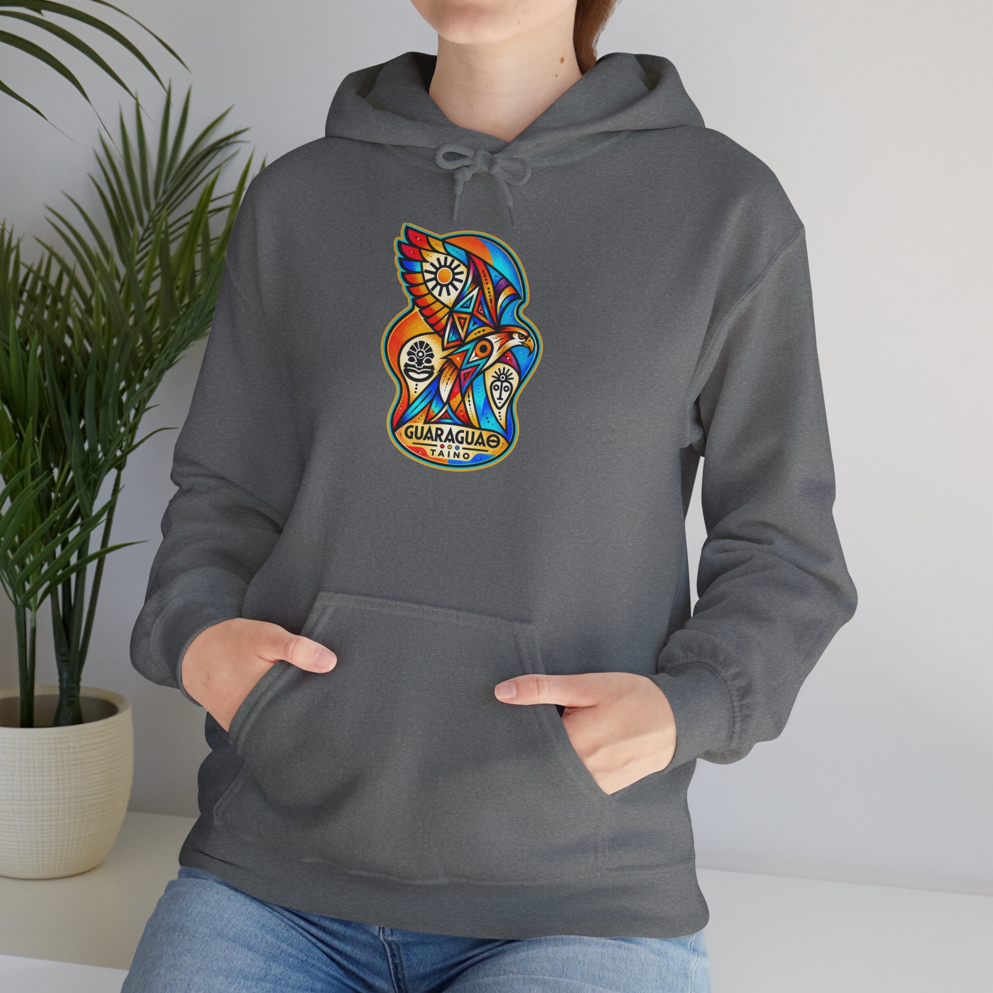 Guaraguao Taíno Hoodie – Puerto Rican Heritage Hawk Sweatshirt - Image 22