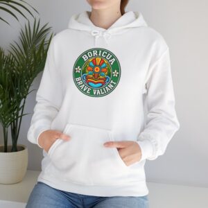 Boricua Brave Valiant Hoodie colorful Taíno heritage design
