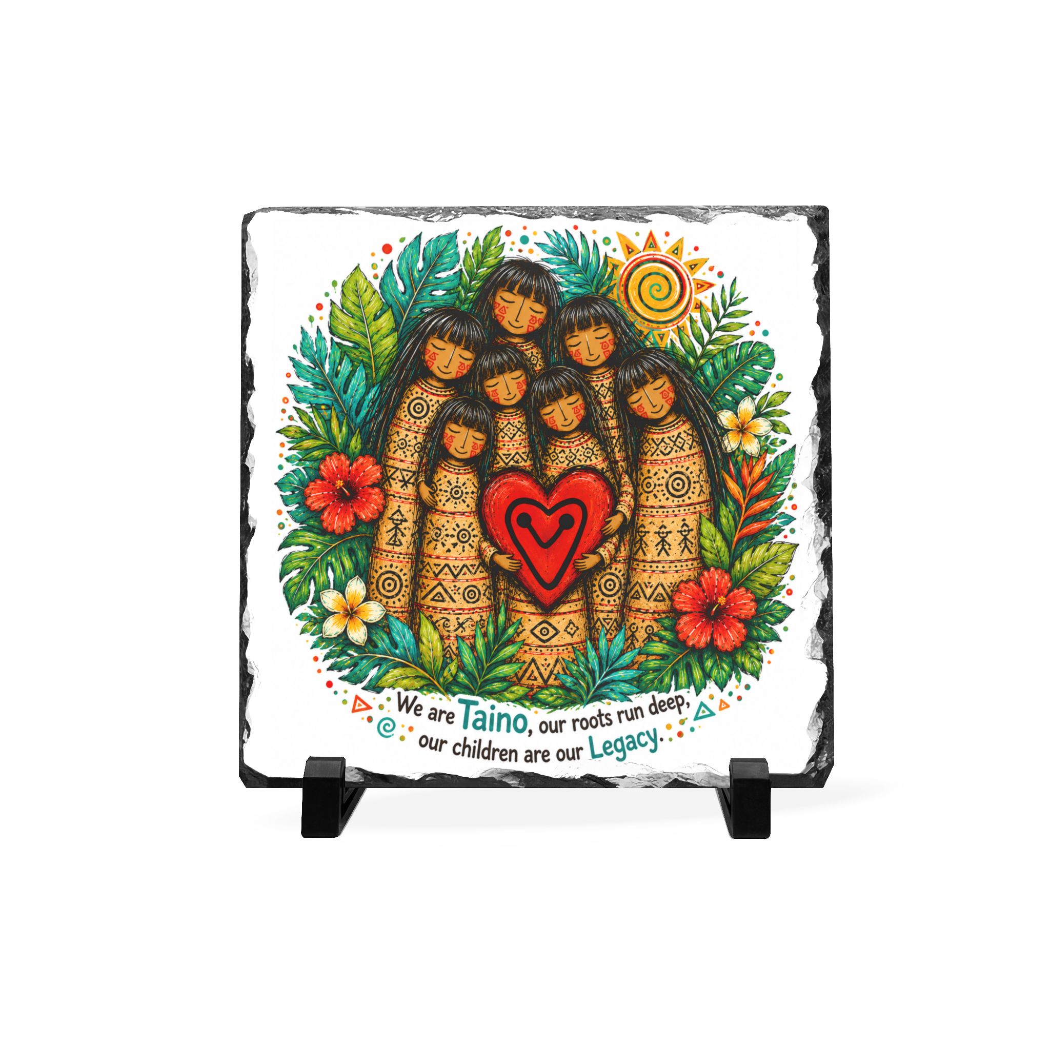 Taíno Family Legacy Slate Plaque – Puerto Rican Heritage Decor - Image 2
