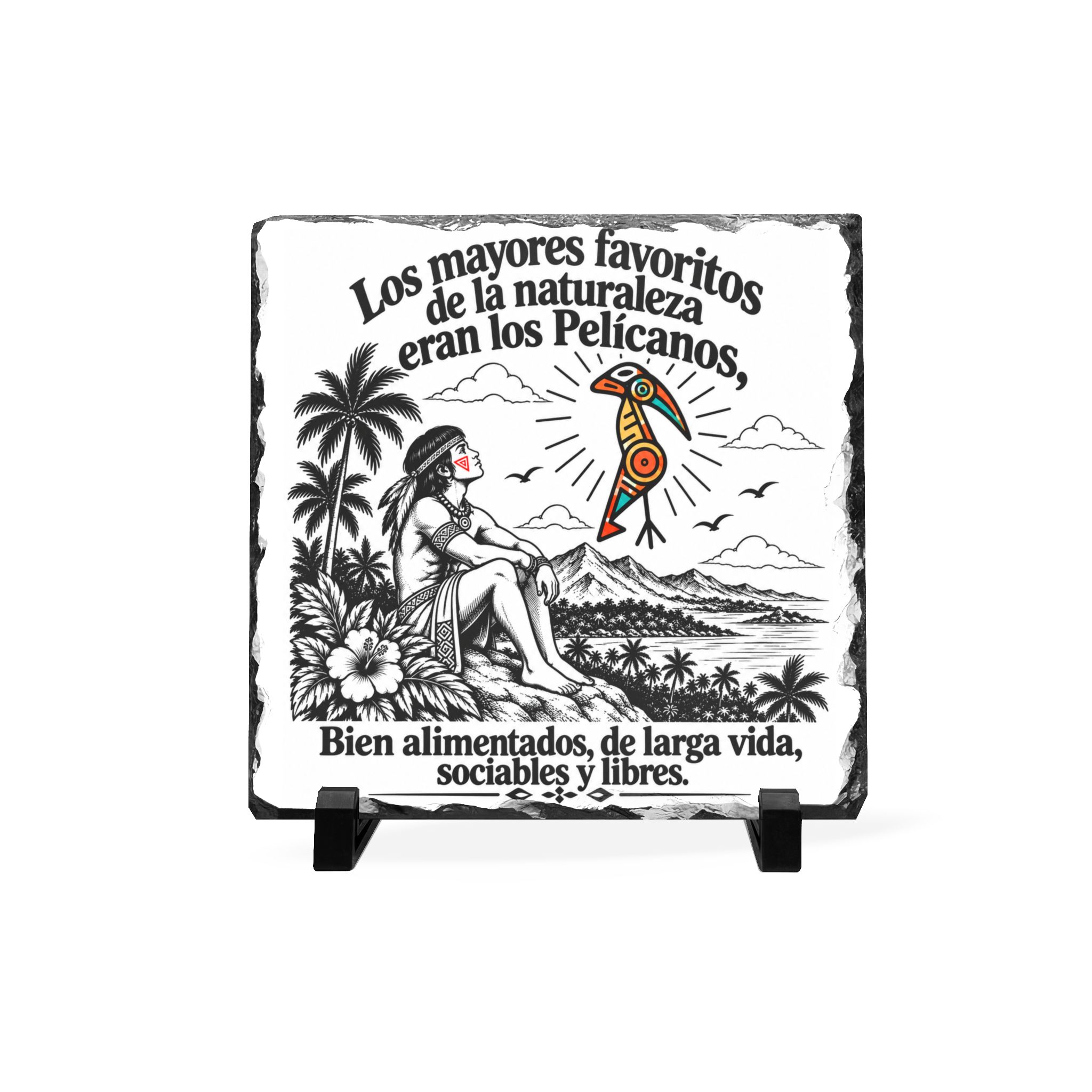 Slate Plaque — Spanish Nature Quote Pelican Desk Sign | Taíno Inspired Puerto Rican Decor - Image 2