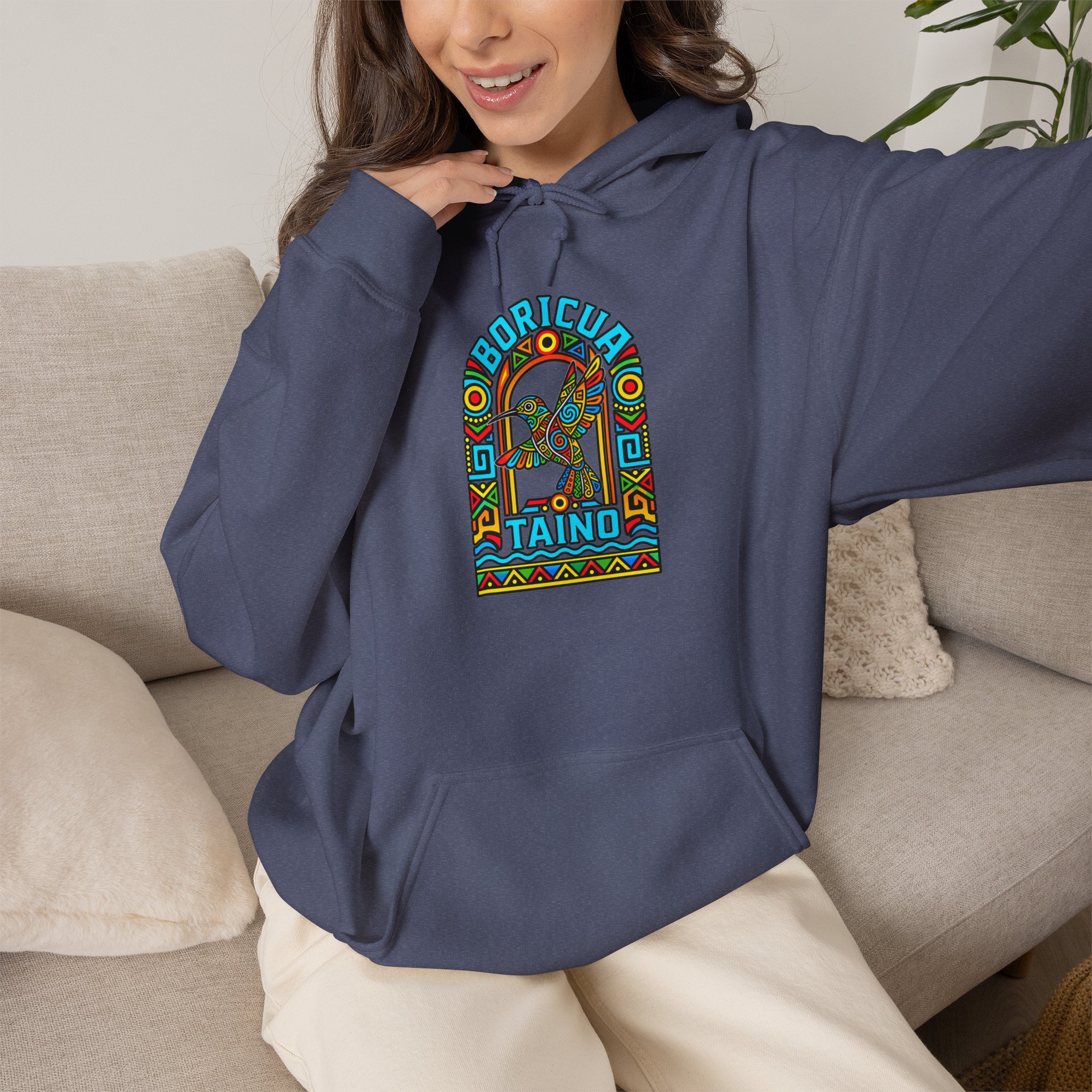 Boricua Taíno Hummingbird Hoodie – Puerto Rican Heritage - Image 37