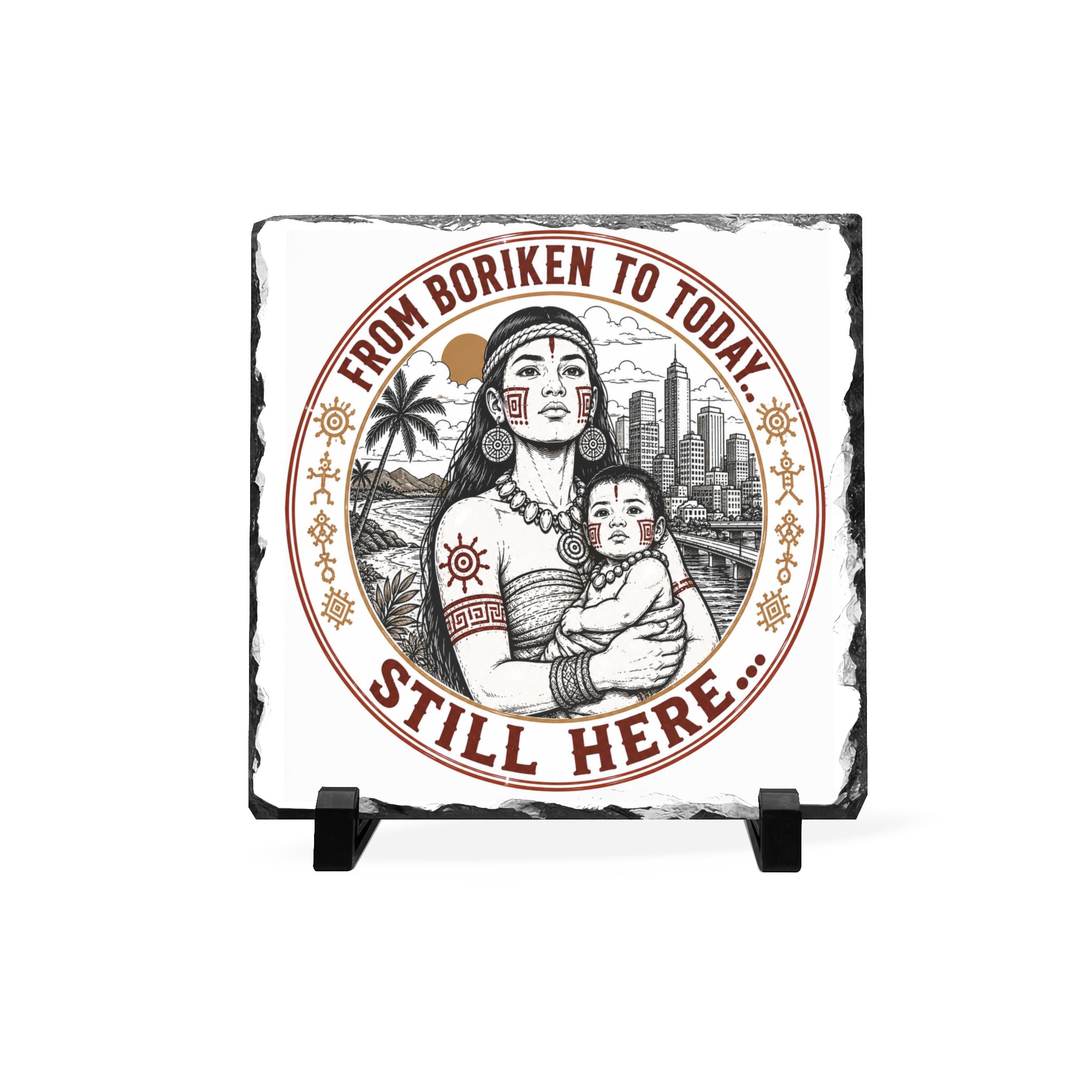 From Borikén to Today Slate Plaque – Taíno Inspired Puerto Rican Heritage Decor - Image 2