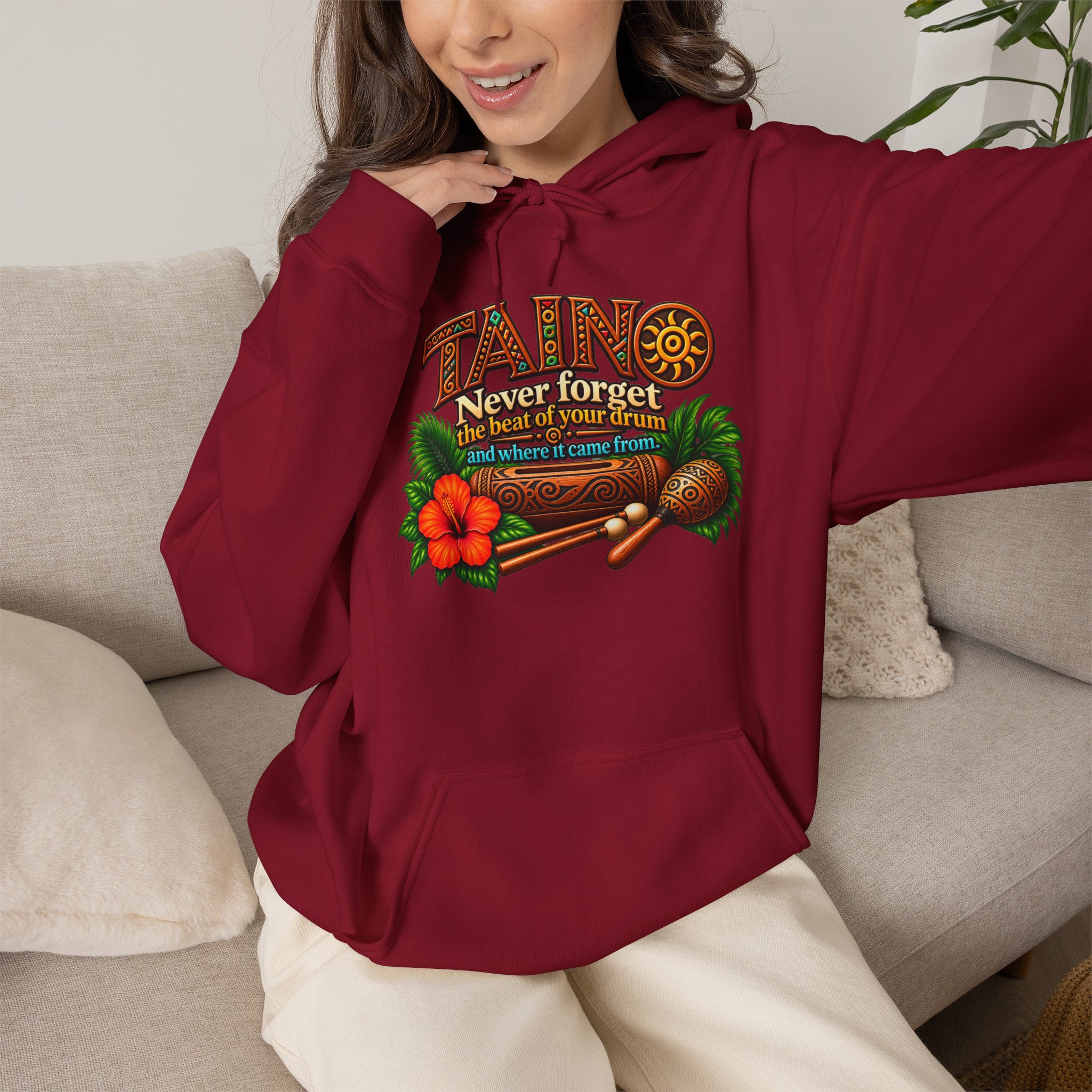 Taíno Drum Hoodie — Puerto Rican Heritage Music Design - Image 30