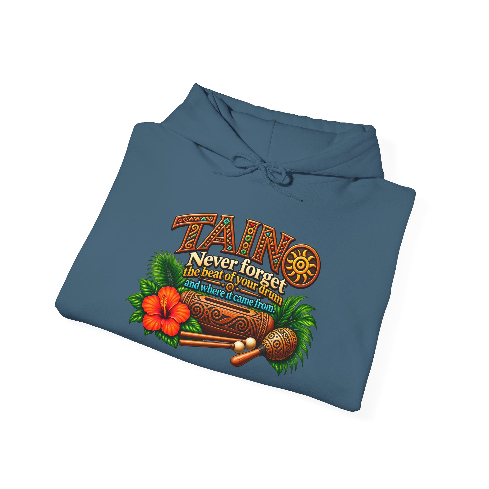 Taíno Drum Hoodie — Puerto Rican Heritage Music Design - Image 47