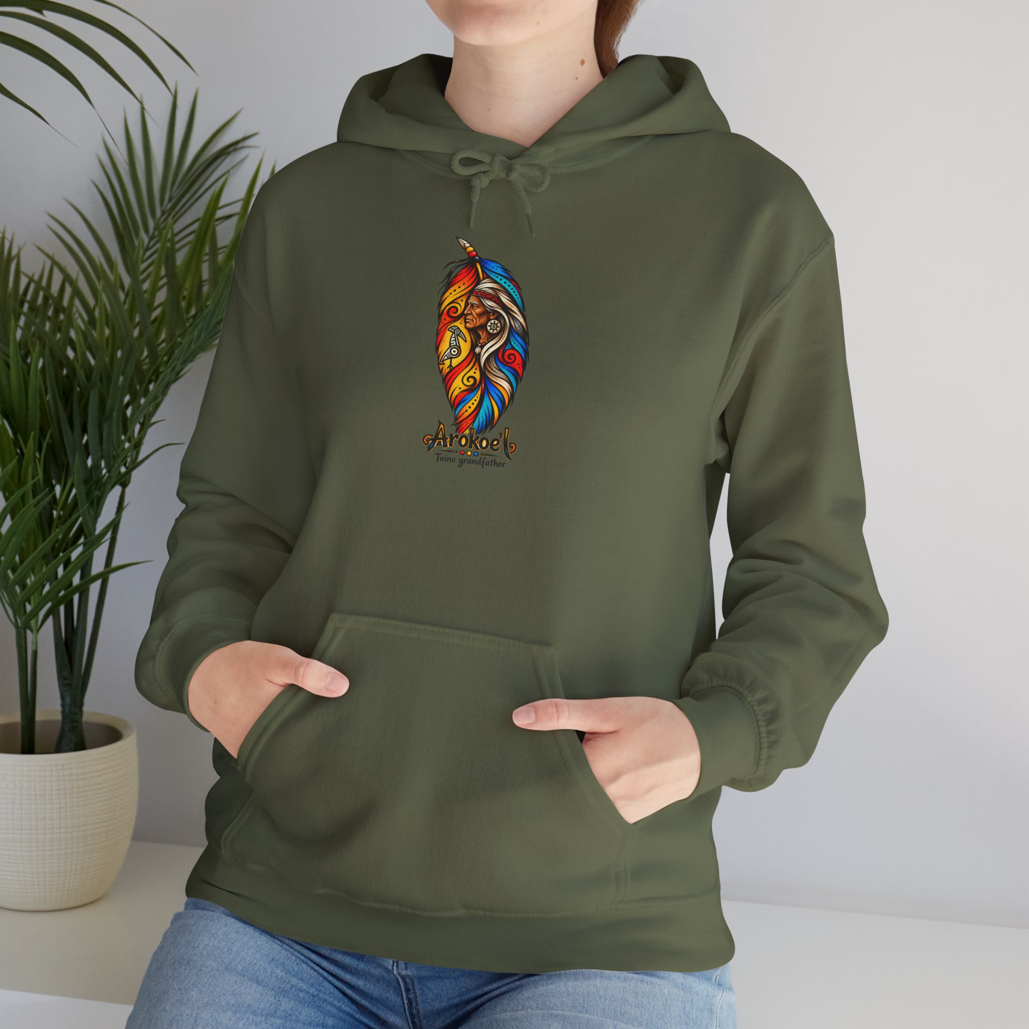 Arokoe’I Taíno Grandfather Hoodie — Taíno Heritage Art Pullover - Image 26