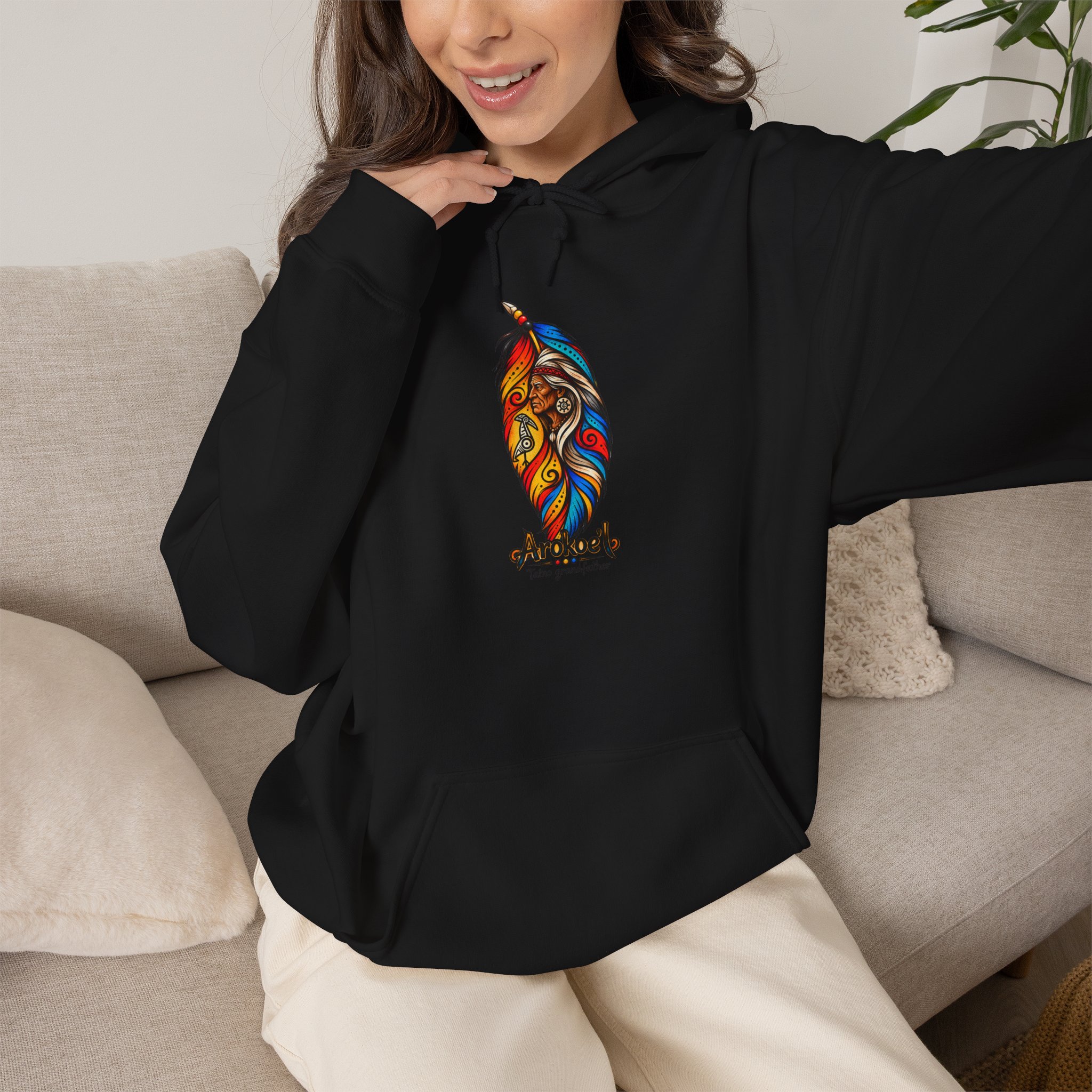 Arokoe’I Taíno Grandfather Hoodie — Taíno Heritage Art Pullover - Image 13