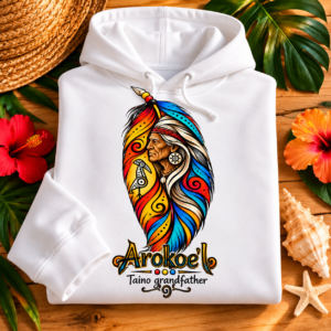 Arokoe’I Taíno Grandfather Hoodie — Taíno Heritage Art Pullover