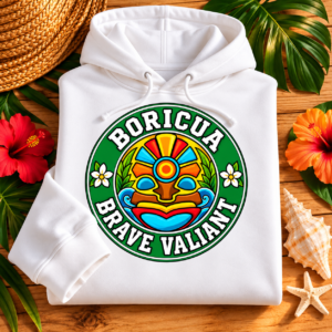 Boricua Brave Valiant Hoodie – Colorful Taíno Heritage Design