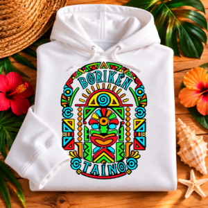 Borikén Taíno Hoodie – Colorful Indigenous-Inspired Heritage Design