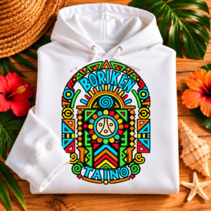 Borikén Taíno Hoodie – Colorful Puerto Rican Heritage Design