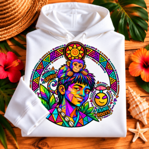 Young Spirit Taíno Roots Hoodie – Colorful Boricua Heritage Art
