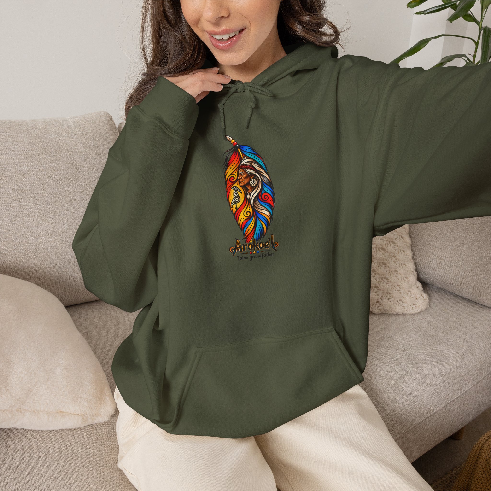 Arokoe’I Taíno Grandfather Hoodie — Taíno Heritage Art Pullover - Image 27