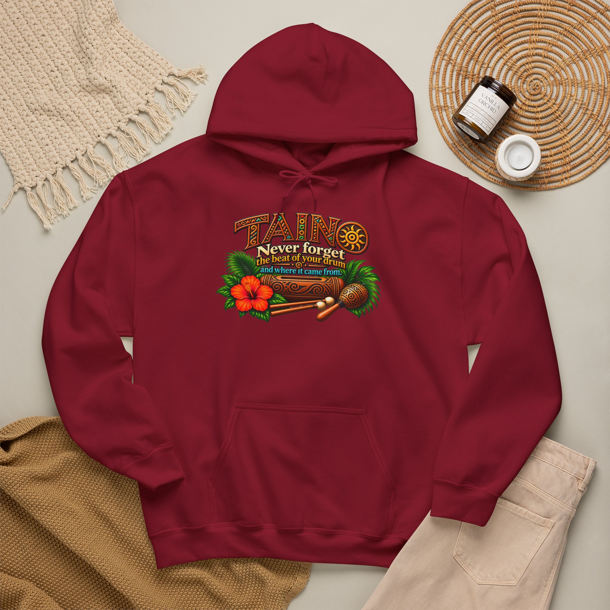 Taíno Drum Hoodie — Puerto Rican Heritage Music Design - Image 31