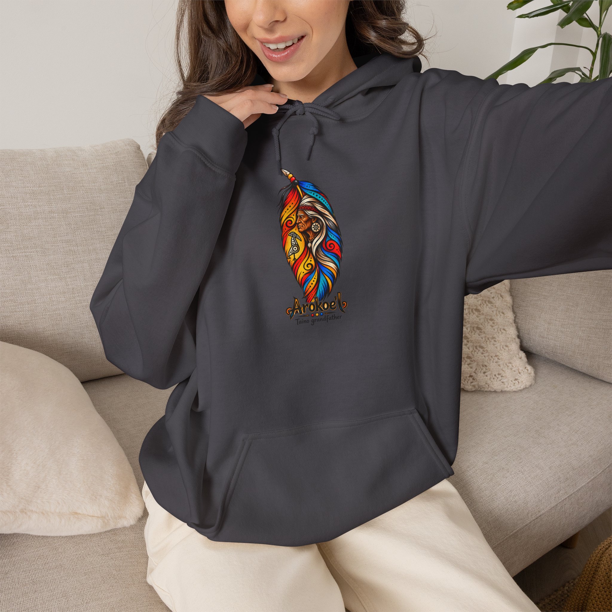 Arokoe’I Taíno Grandfather Hoodie — Taíno Heritage Art Pullover - Image 48